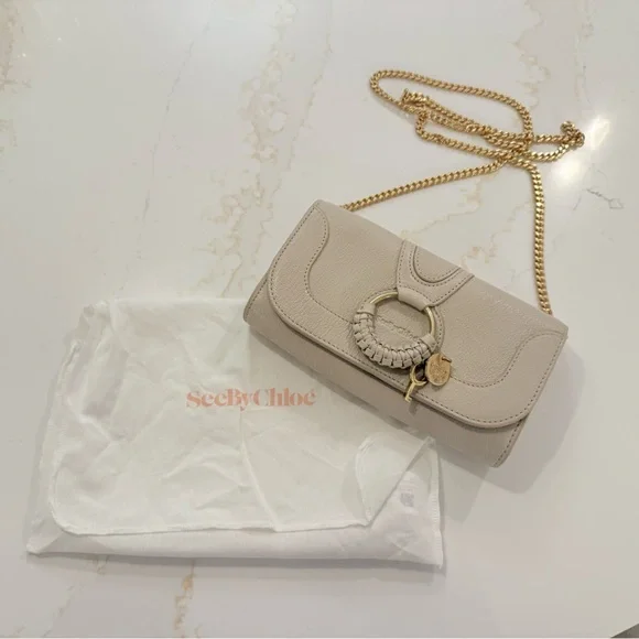 SEE BY CHLOE HANA LEATHER CROSSBODY BEIGE IN COLOR - Picture 1 of 10
